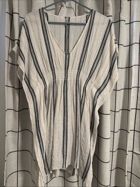 BECCA swim coverup  with Black and gold Vertical Stripes